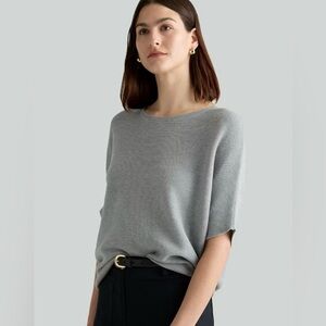 Lightweight Cotton Cashmere Link-Stitch Dolman Sweater